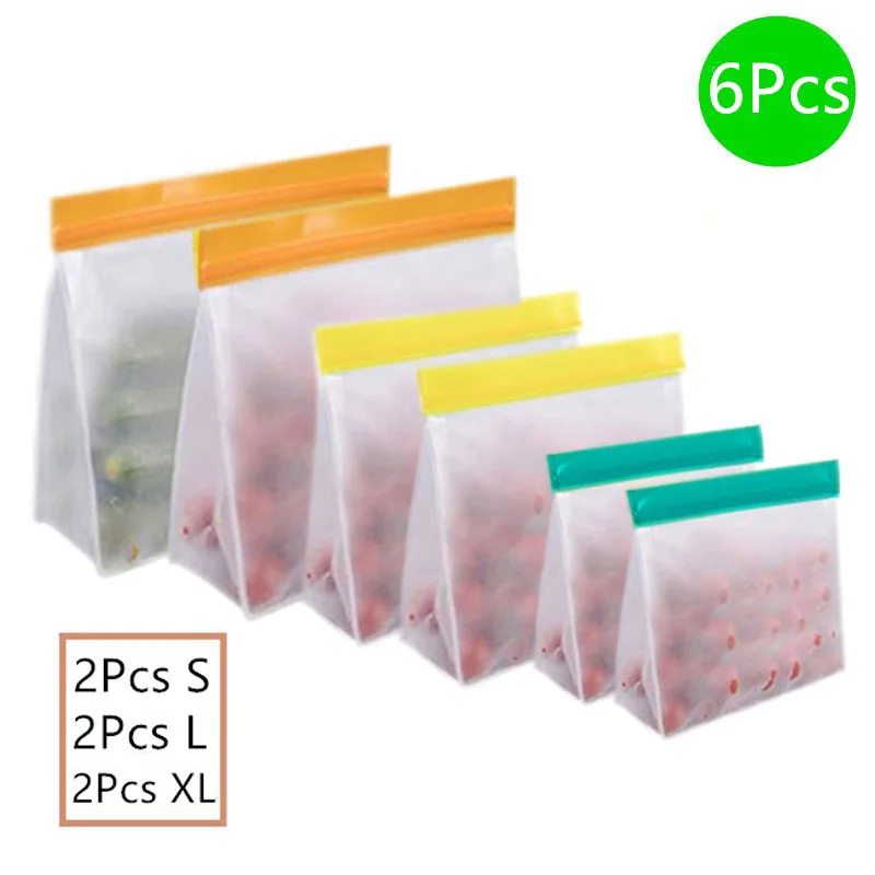 Reusable Food Storage Bag Upgrade Leakproof Top Stand Up Freezer Sandwich Ziplock Bag Silicone PEVA Food Preservation Shut Bag - Image 12