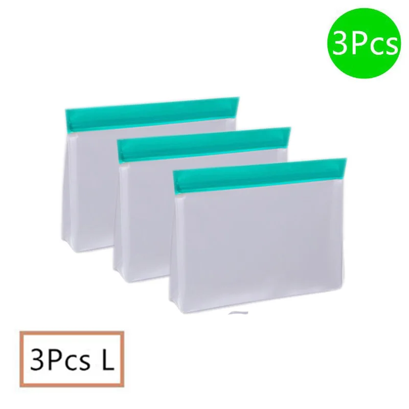 Reusable Food Storage Bag Upgrade Leakproof Top Stand Up Freezer Sandwich Ziplock Bag Silicone PEVA Food Preservation Shut Bag - Image 9