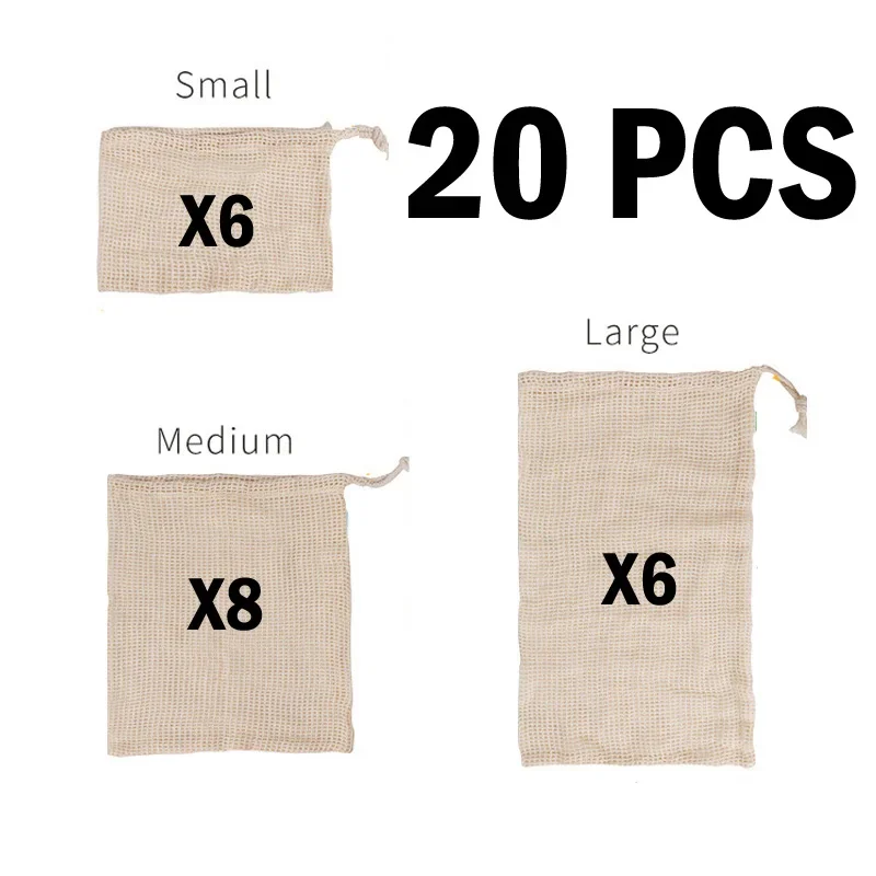 3 6 10pcs Reusable Produce Bags Set Eco Bag Cotton Mesh Vegetable Bags for Fruit Vegetable Storage Bags Reusable Shopping Bag - Image 11
