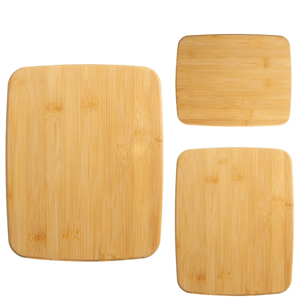 3 Piece Bamboo Cutting Board Set Eco Friendly Reversible Kitchen Boards Durable Elegant Oval Design Versatile Chopping Slicing - Image 2
