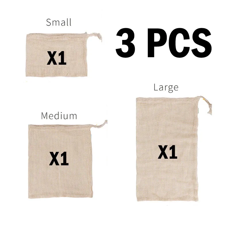 3 6 10pcs Reusable Produce Bags Set Eco Bag Cotton Mesh Vegetable Bags for Fruit Vegetable Storage Bags Reusable Shopping Bag - Image 7