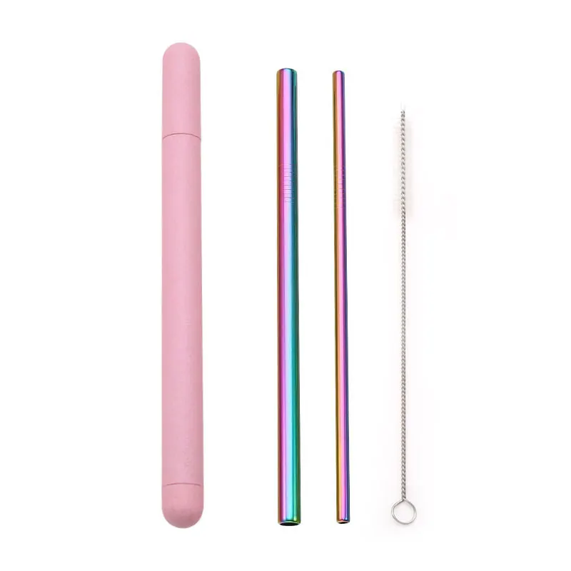 18/10 Stainless Steel Straw Set Quality Metal Straw Reusable Drinking Straw With Cleaner Brush Portable Box Bar Party Accessory - Image 7