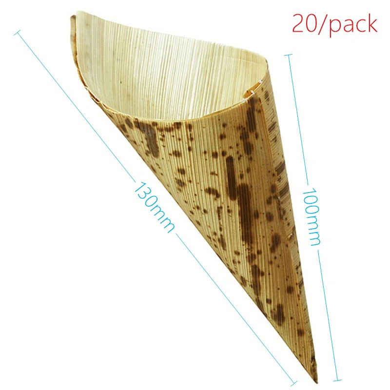 20 Pieces x Home Party Event Wedding Supplies, Disposable Eco-Friendly Tableware 220mm Bamboo Leaf Boat - Image 9
