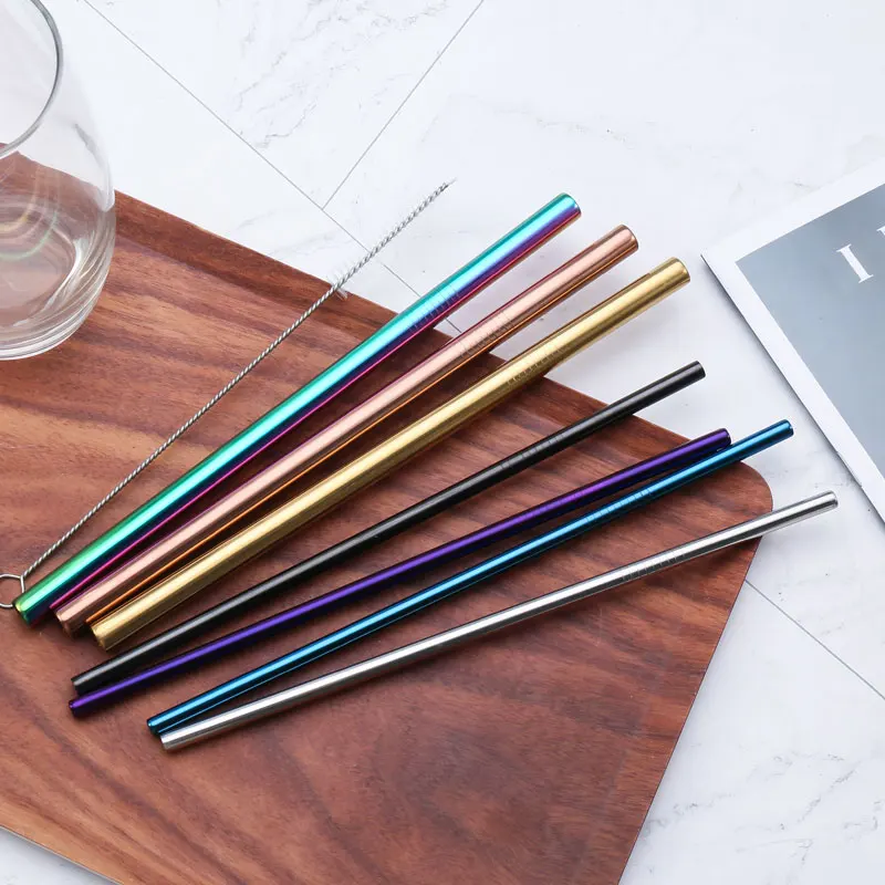 18/10 Stainless Steel Straw Set Quality Metal Straw Reusable Drinking Straw With Cleaner Brush Portable Box Bar Party Accessory - Image 6