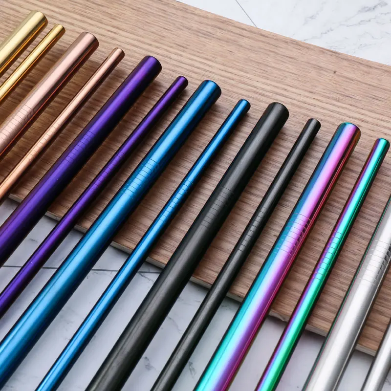 18/10 Stainless Steel Straw Set Quality Metal Straw Reusable Drinking Straw With Cleaner Brush Portable Box Bar Party Accessory - Image 5