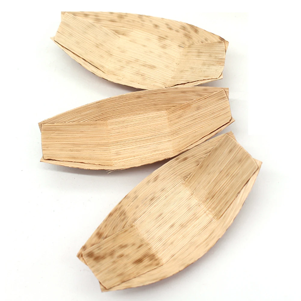 20 Pieces x Home Party Event Wedding Supplies, Disposable Eco-Friendly Tableware 220mm Bamboo Leaf Boat - Image 4